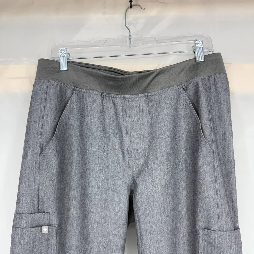 Figs Men M Axim Cargo Scrub Pants Heather Gray Drawstring Stretch Nurse Doctor